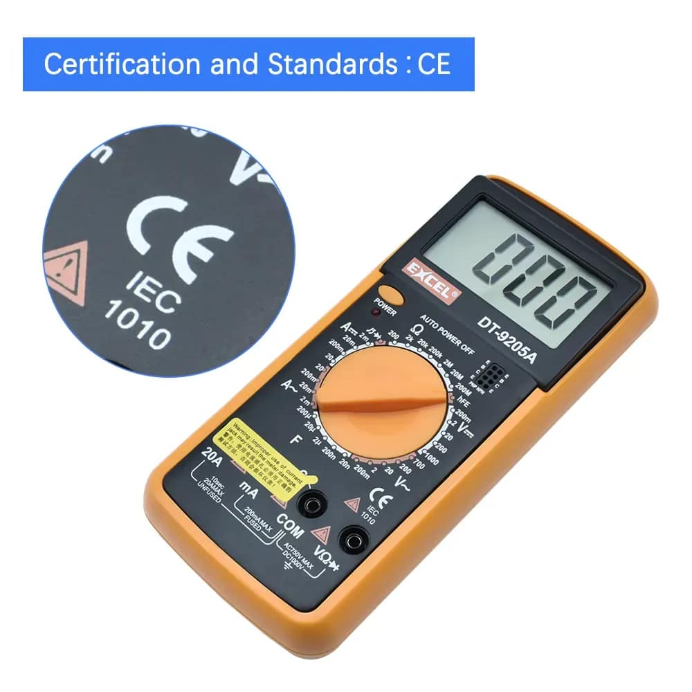 ⁦ملتيميتر Excel DT-9205A الرقمي الاحترافي - دقة عالية وحماية متكاملة⁩ - الصورة ⁦2⁩