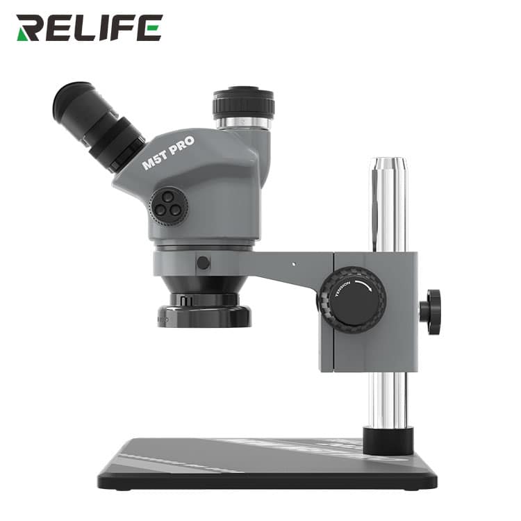 ⁦ميكروسكوب RELIFE RL-M5T Pro ثلاثي العيون الاحترافي - مجهر الصيانة بزووم 50X وقاعدة B11 المعدنية⁩ - الصورة ⁦3⁩