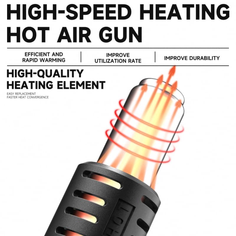 محطة هوت إير لووي LUOWEI HG-01 الذكية - قوة 800 واط وشاشة عرض رقمية مزدوجة - الصورة 3