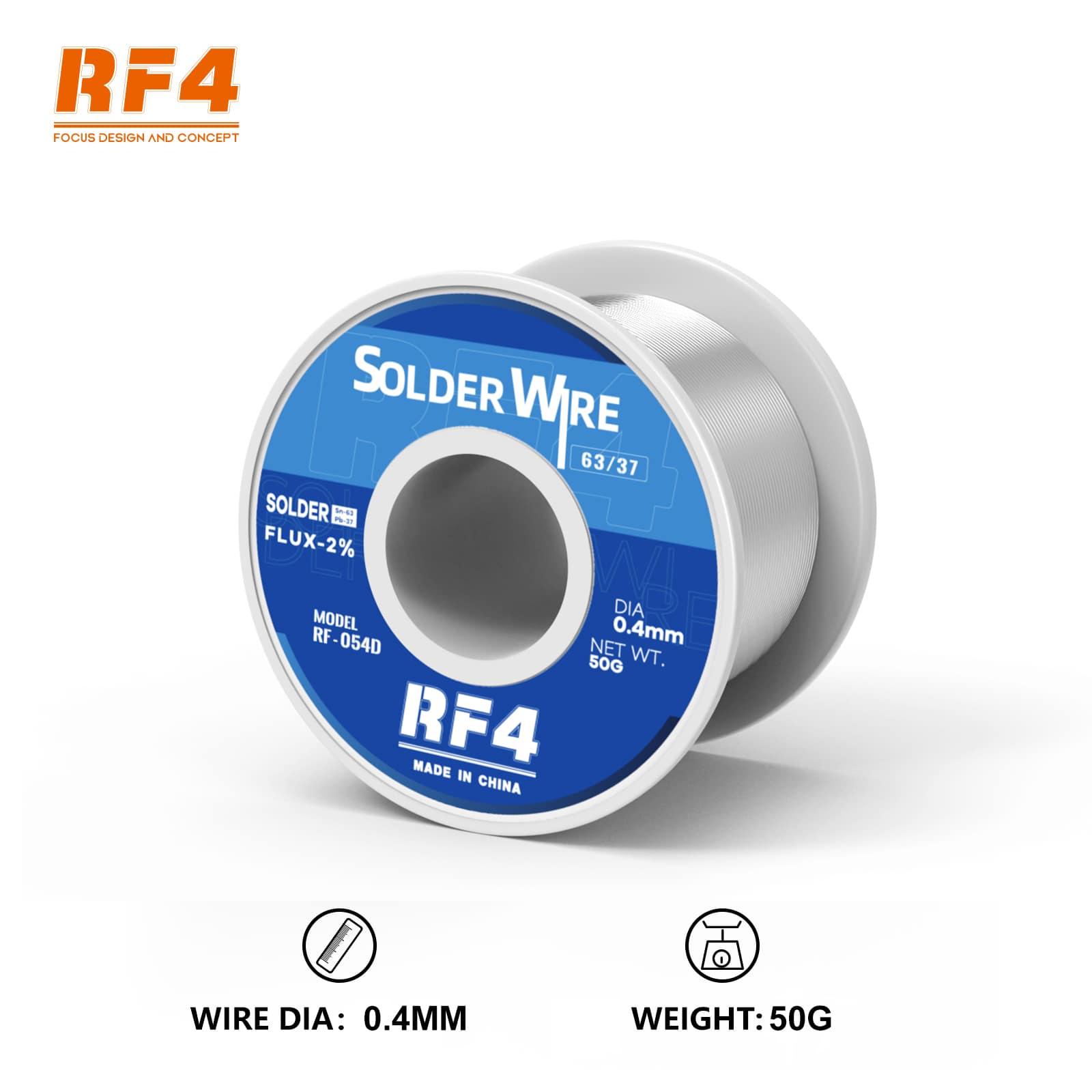RF4 RF-6337 Solder Wire 63/37 with 2% Flux Core 50g