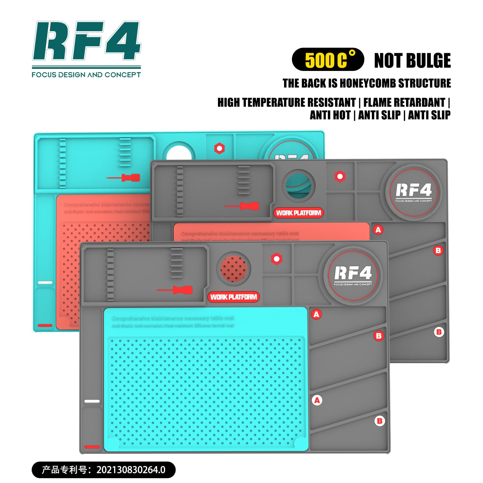 RF4 RF-P02 Silicone Maintenance Mat with Microscope Column Hole