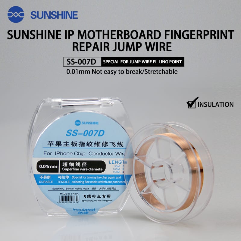 SUNSHINE SS-007D 0.01MM Precision Jump Wire 150M for iPhone PCB Repair